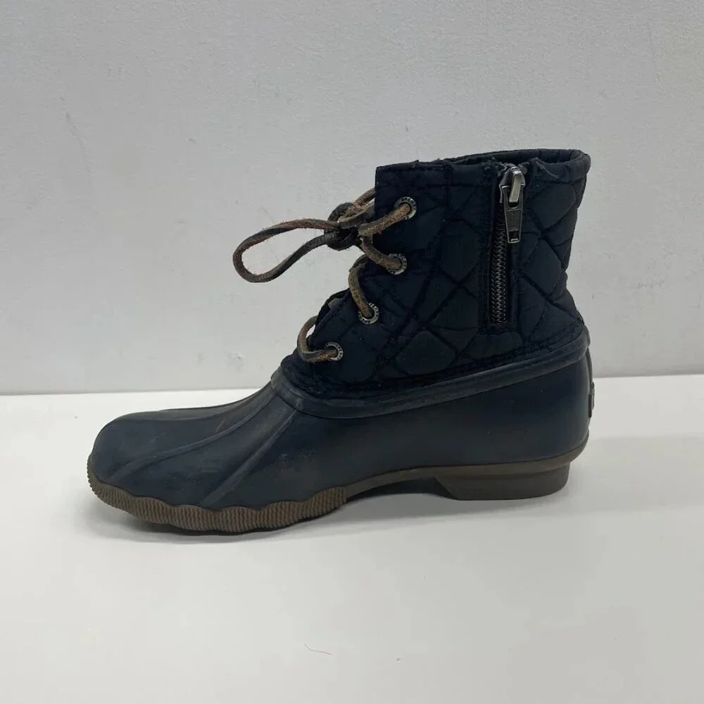 Girls Sperry Saltwater Core Black Rubber Boots [STS94063] Size 3